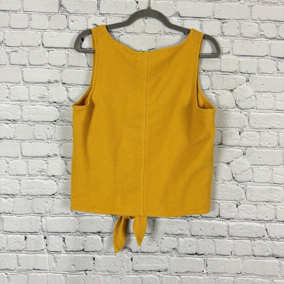 Madewell Texture and Thread Top Button Front Tie Tank Sleeveless Mustard Women L - Picture 10 of 13